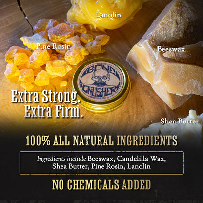 Bone Crusher Extra Strong Extra Firm Mustache Wax | Heat Source Recommended | 1oz Tin