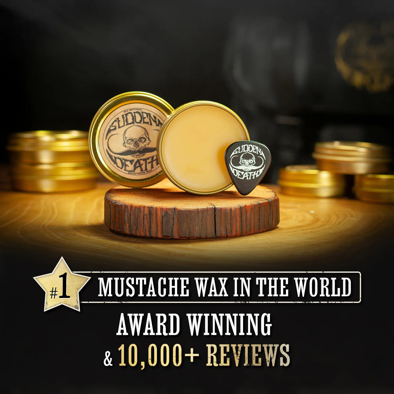 Sudden Death Mustache wax - 1oz  - Strong Hold  No Heat Required
