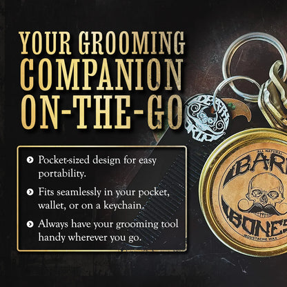 Metal Mustache & Beard Pocket Comb