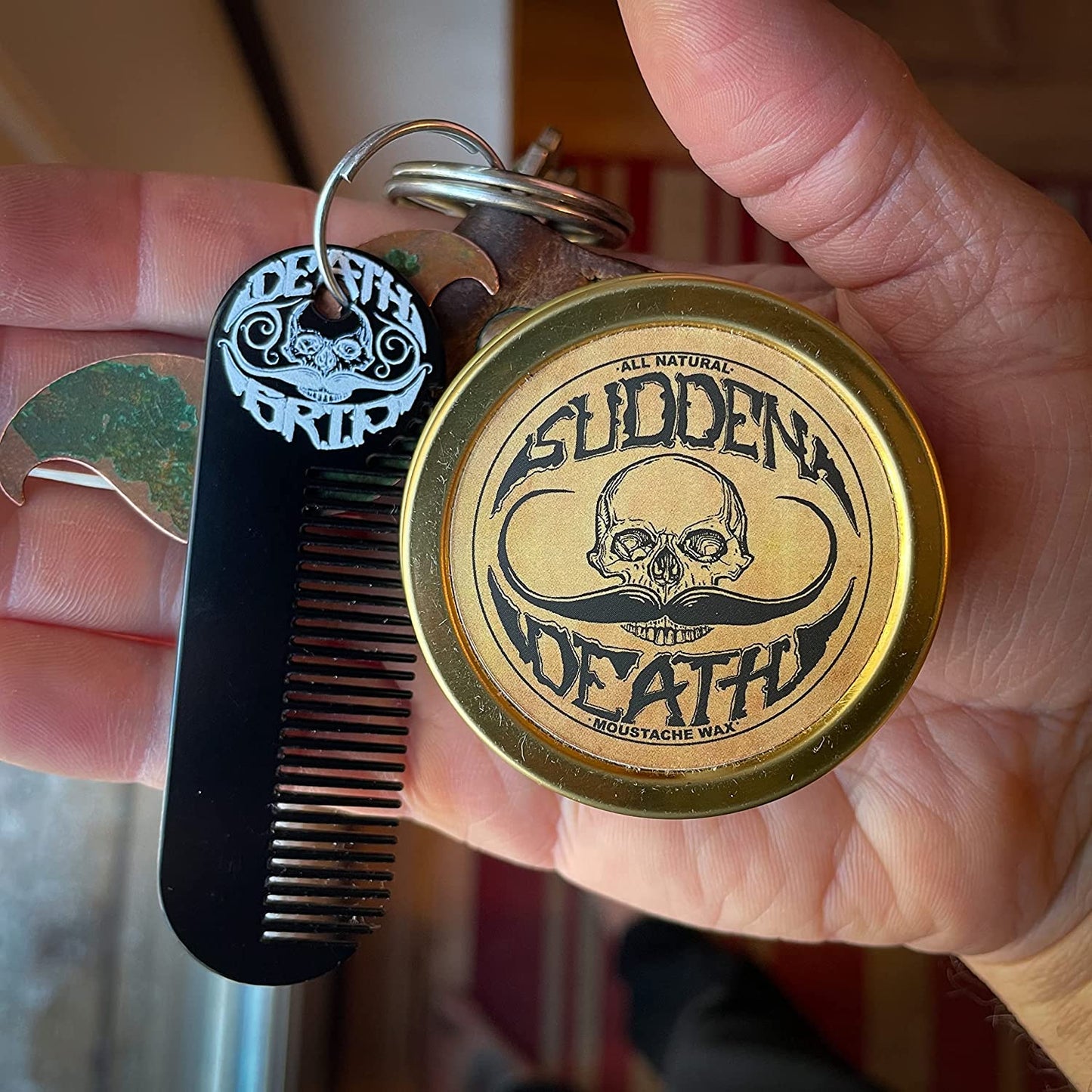 Metal Mustache & Beard Pocket Comb