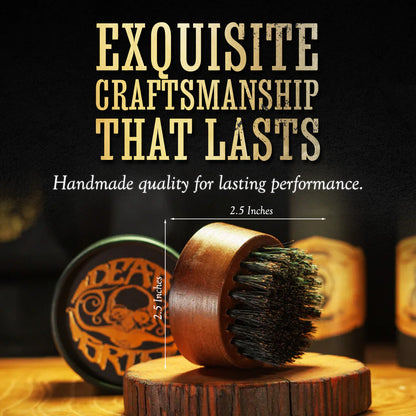 The Small Round Beard and Mustache Brush with Travel Case