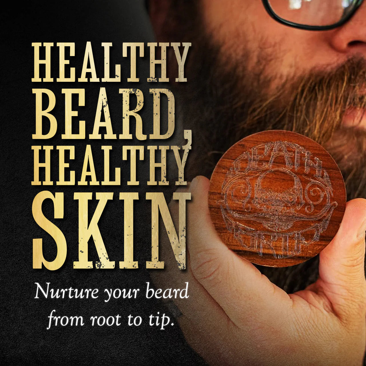 The Small Round Beard and Mustache Brush with Travel Case